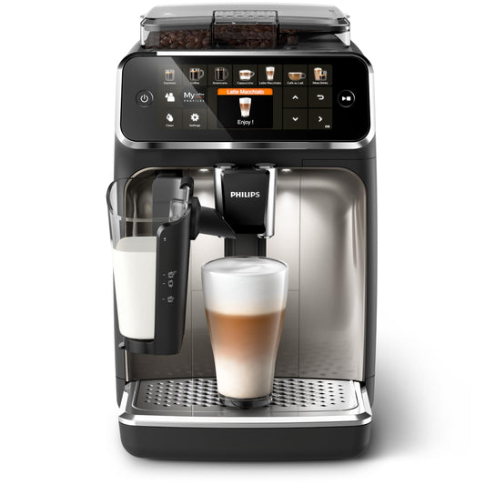 Philips Serie 5400 Kaffeevollautomat - LatteGo, 12 Getränke, Milchaufschäumer, Touchscreen, 4 Profile